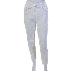 3x1 NYC Womens Zipper Fly High Rise Fringe Slim Cropped Jeans White Size 03